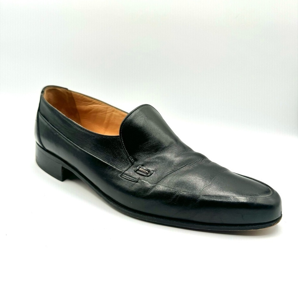 BALLY BLACK LEATHET DRESS SHOES VINTAGE MEN SHOES MADE IN SWITZERLAND SIZE 10.5